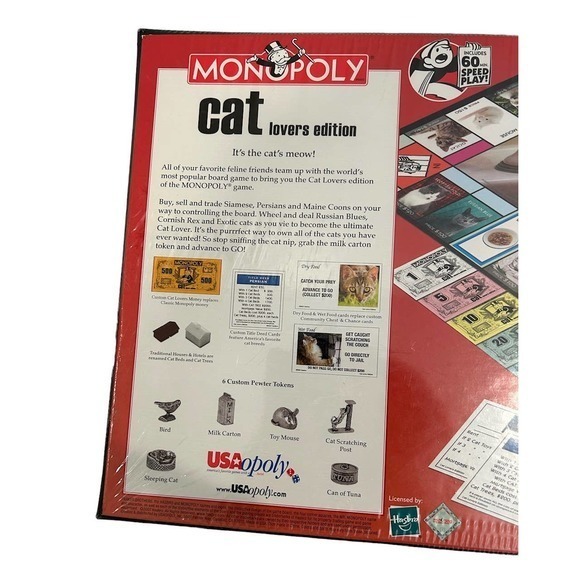 Monopoly Cat Lovers Edition 2007 Hasbro Parker Brothers‎ Board Game • New Sealed - Picture 5 of 6